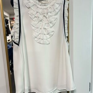 Zara White Ruffled Blouse